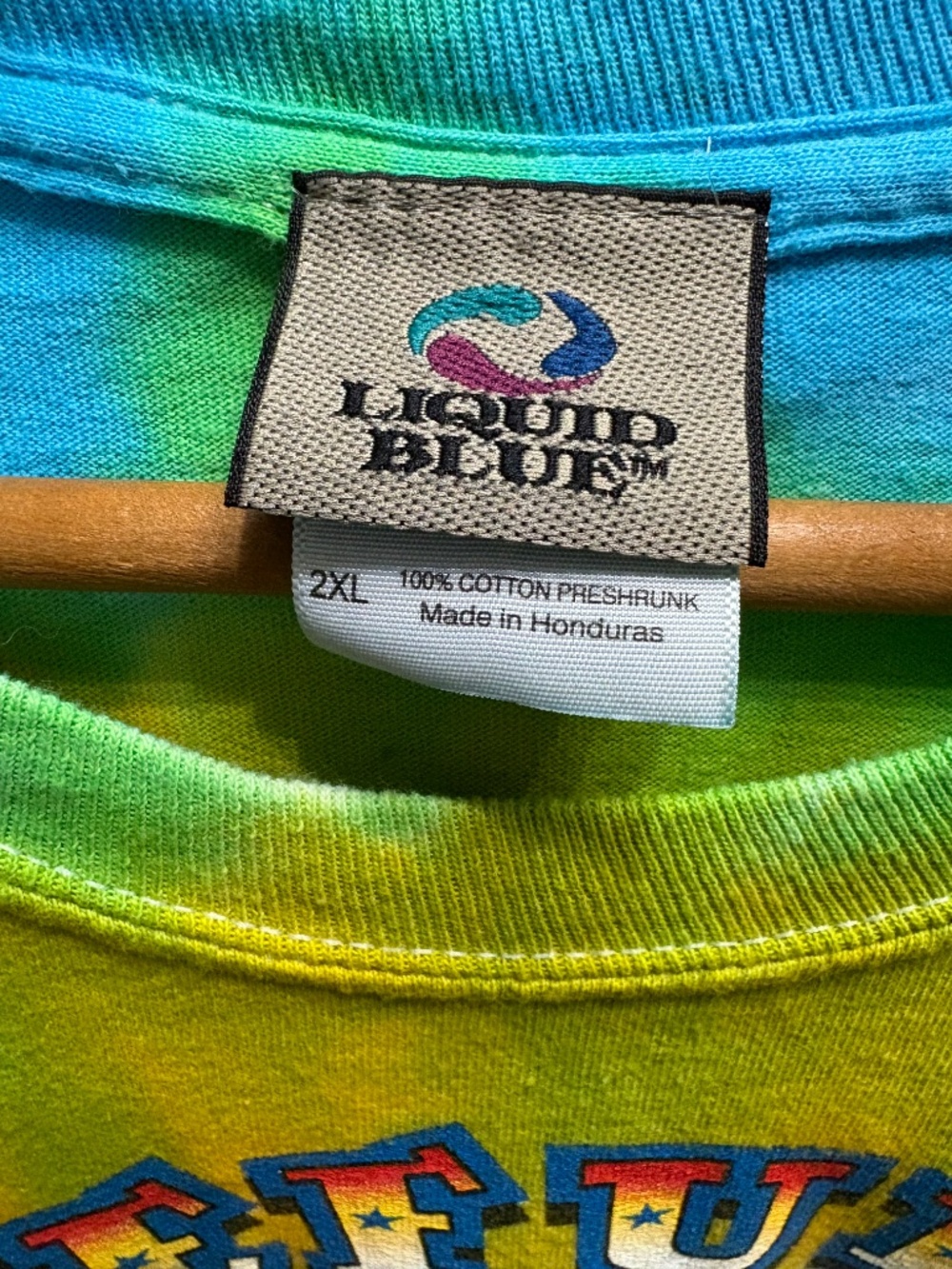 Vintage Liquid Blue Grateful Dead Tie Dye Tee Shirt - Picture 3 of 5